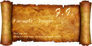 Faragó Ivonn névjegykártya